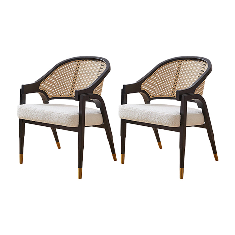 Modern Simple Arm Chair Wooden Frame Dining Arm Chair for Home Use