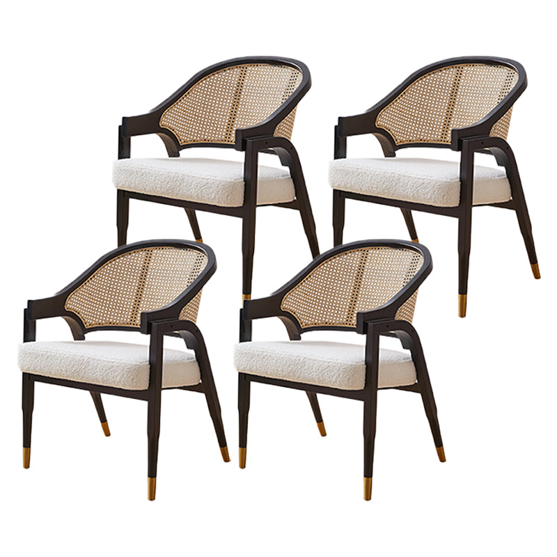Modern Simple Arm Chair Wooden Frame Dining Arm Chair for Home Use