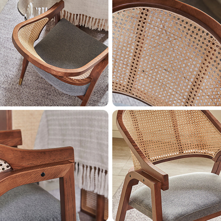 Modern Simple Arm Chair Wooden Frame Dining Arm Chair for Home Use