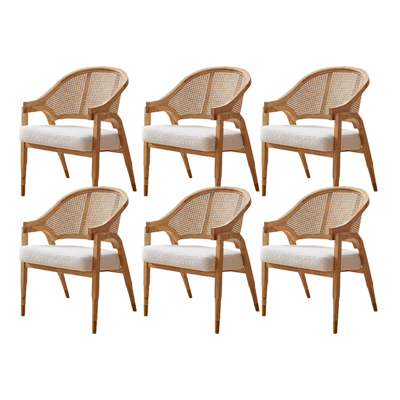 Modern Simple Arm Chair Wooden Frame Dining Arm Chair for Home Use