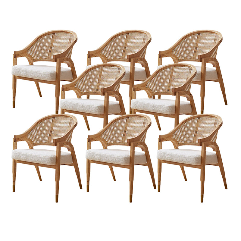Modern Simple Arm Chair Wooden Frame Dining Arm Chair for Home Use