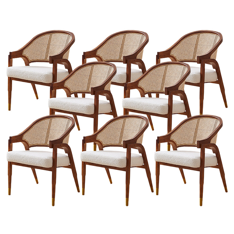 Modern Simple Arm Chair Wooden Frame Dining Arm Chair for Home Use