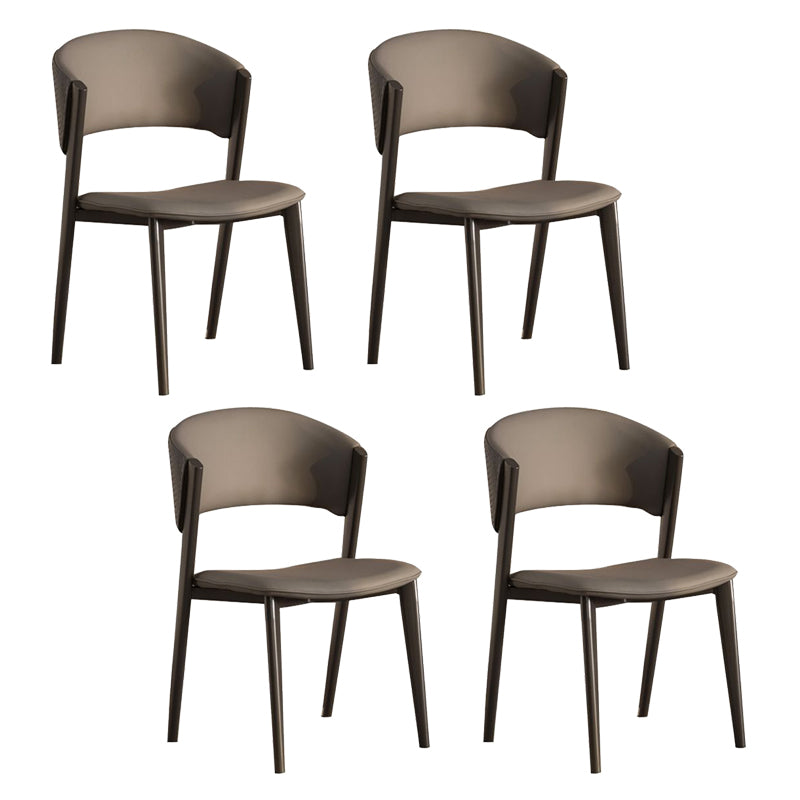 Modern Simple Side Chair Metal Frame Side Dining Chair for Living Room