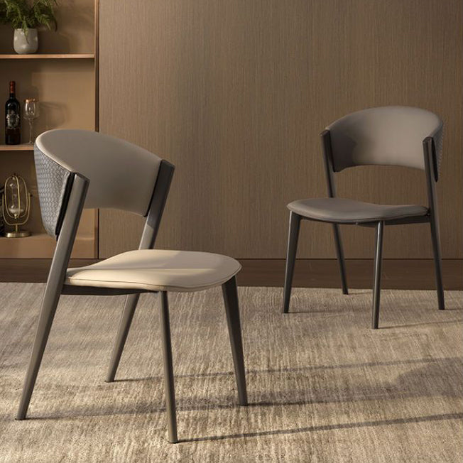Modern Simple Side Chair Metal Frame Side Dining Chair for Living Room