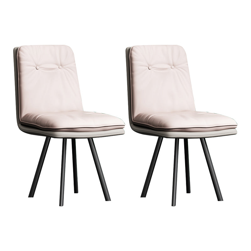 Industrial Style Side Chair Upholstered Side Dining Chair with Metal Base