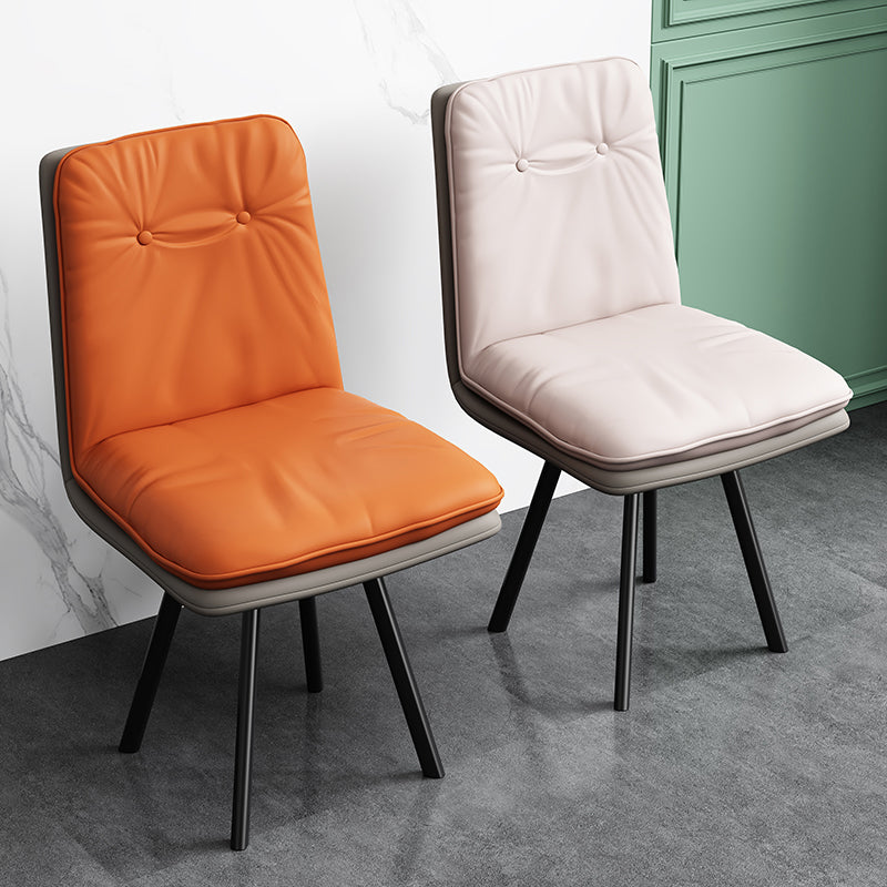 Industrial Style Side Chair Upholstered Side Dining Chair with Metal Base
