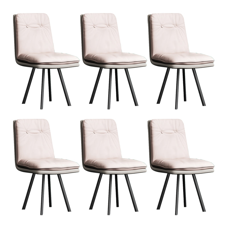 Industrial Style Side Chair Upholstered Side Dining Chair with Metal Base