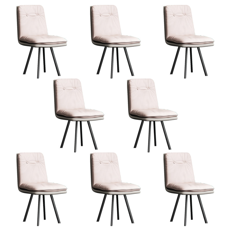 Industrial Style Side Chair Upholstered Side Dining Chair with Metal Base