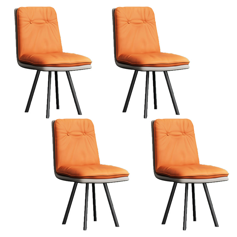 Industrial Style Side Chair Upholstered Side Dining Chair with Metal Base