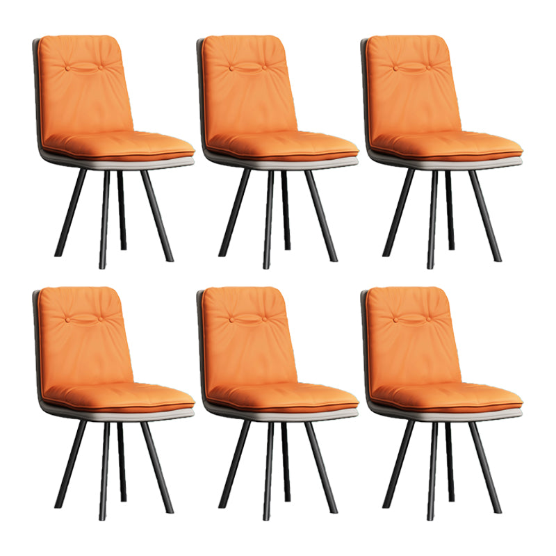 Industrial Style Side Chair Upholstered Side Dining Chair with Metal Base
