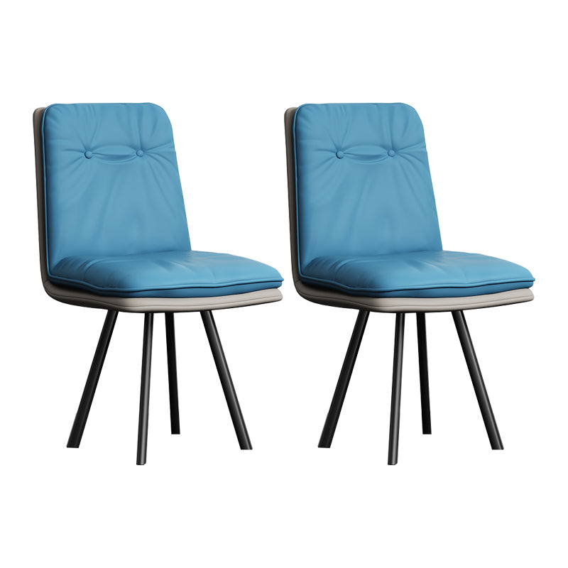 Industrial Style Side Chair Upholstered Side Dining Chair with Metal Base