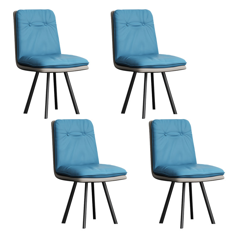 Industrial Style Side Chair Upholstered Side Dining Chair with Metal Base