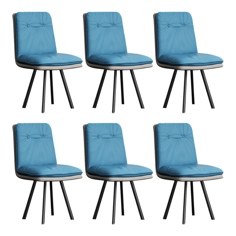 Industrial Style Side Chair Upholstered Side Dining Chair with Metal Base