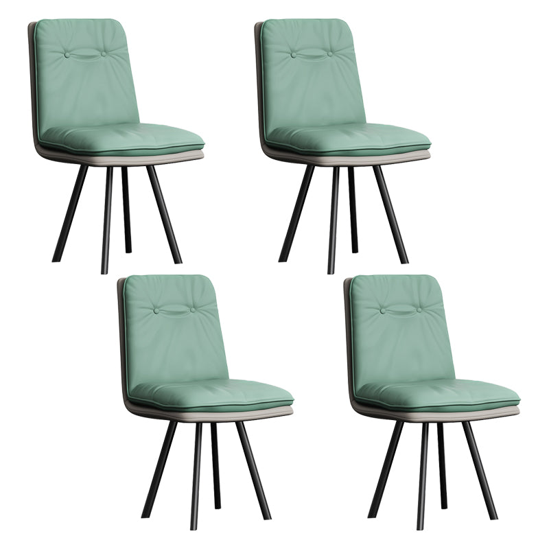 Industrial Style Side Chair Upholstered Side Dining Chair with Metal Base