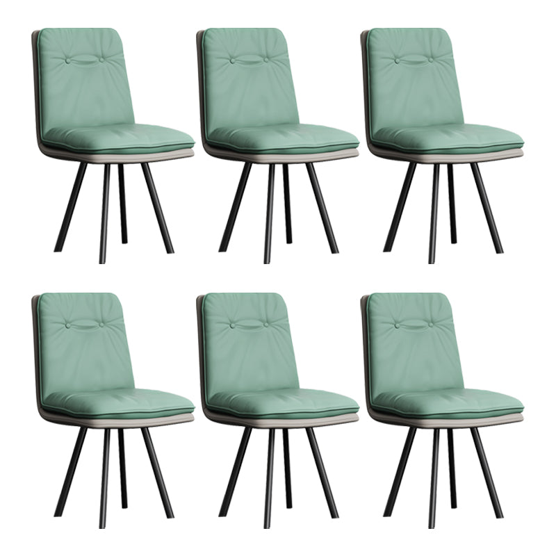 Industrial Style Side Chair Upholstered Side Dining Chair with Metal Base