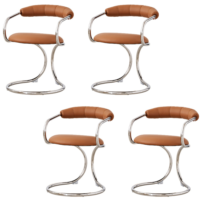Industrial Style Arm Chair Upholstered Dining Chair for Living Room