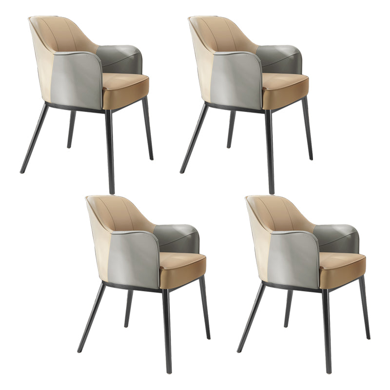 Industrial Style Arm Chair Faux Leather Dining Arm Chair for Bedroom