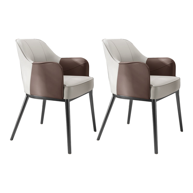 Industrial Style Arm Chair Faux Leather Dining Arm Chair for Bedroom