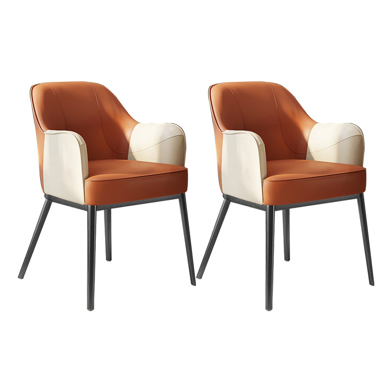Industrial Style Arm Chair Faux Leather Dining Arm Chair for Bedroom