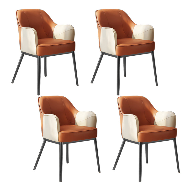Industrial Style Arm Chair Faux Leather Dining Arm Chair for Bedroom
