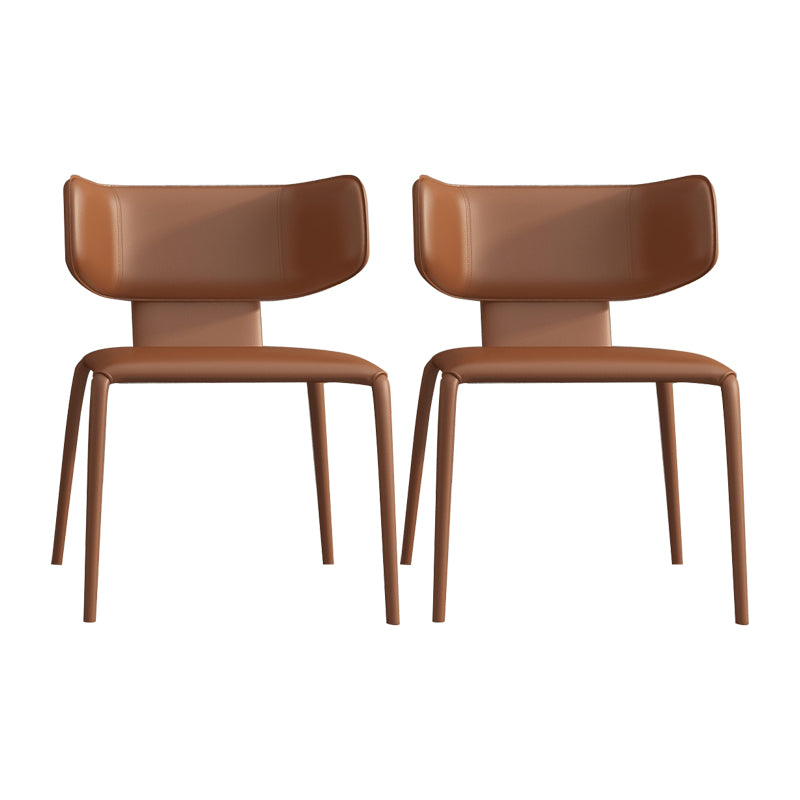 Modern Simple Side Chair Faux Leather Wingback Chair for Living Room