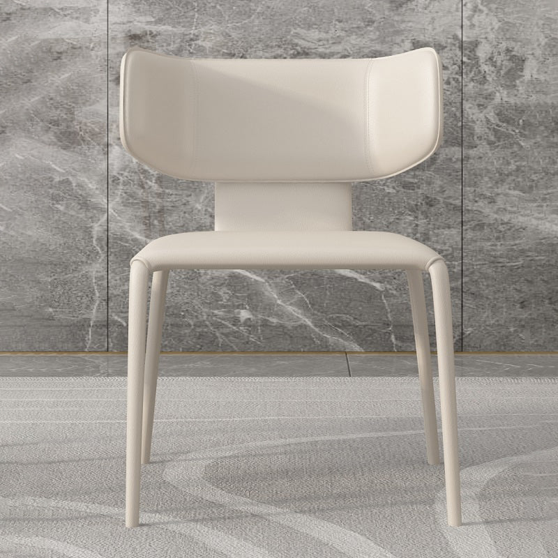 Modern Simple Side Chair Faux Leather Wingback Chair for Living Room
