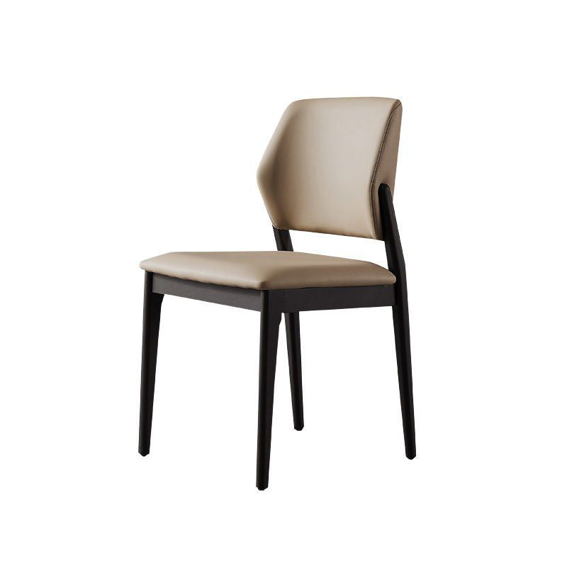 Modern Simple Side Chair Wooden Frame Side Dining Chair for Bedroom