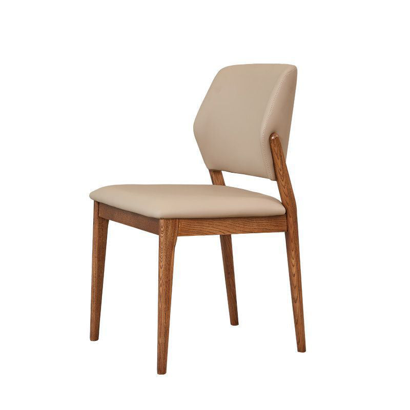 Modern Simple Side Chair Wooden Frame Side Dining Chair for Bedroom