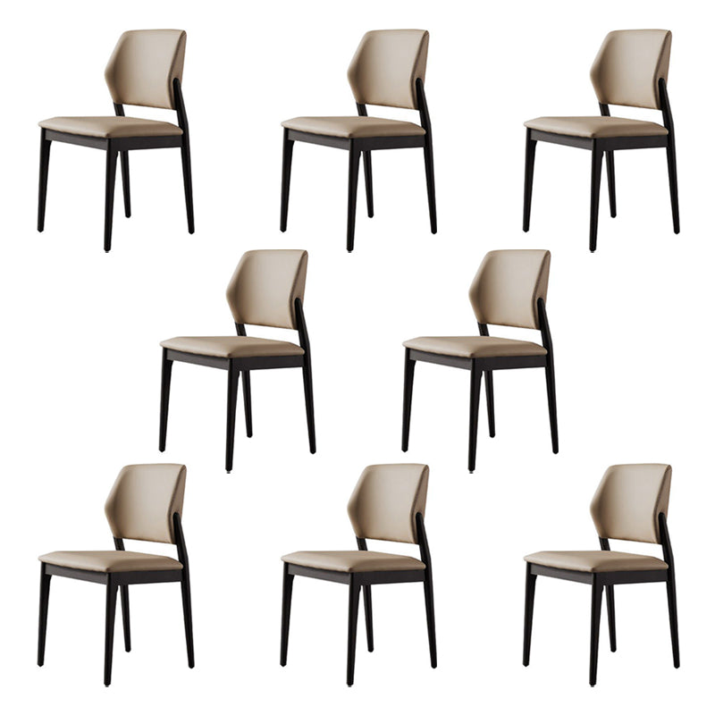 Modern Simple Side Chair Wooden Frame Side Dining Chair for Bedroom