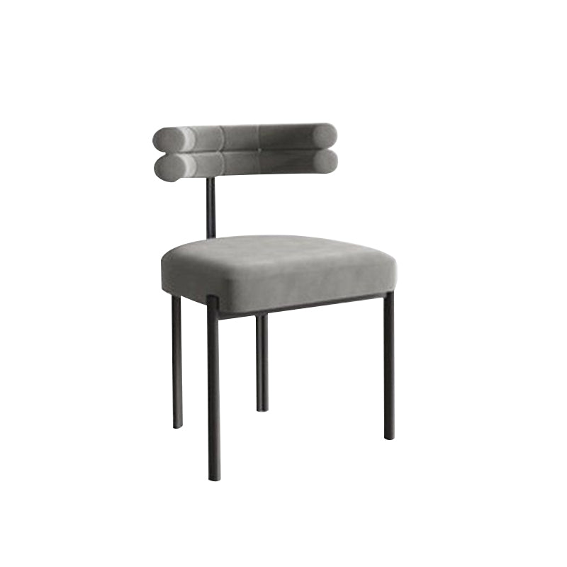 Modern Simple Metal Side Chair Upholstered Dining Chairs for Home Use