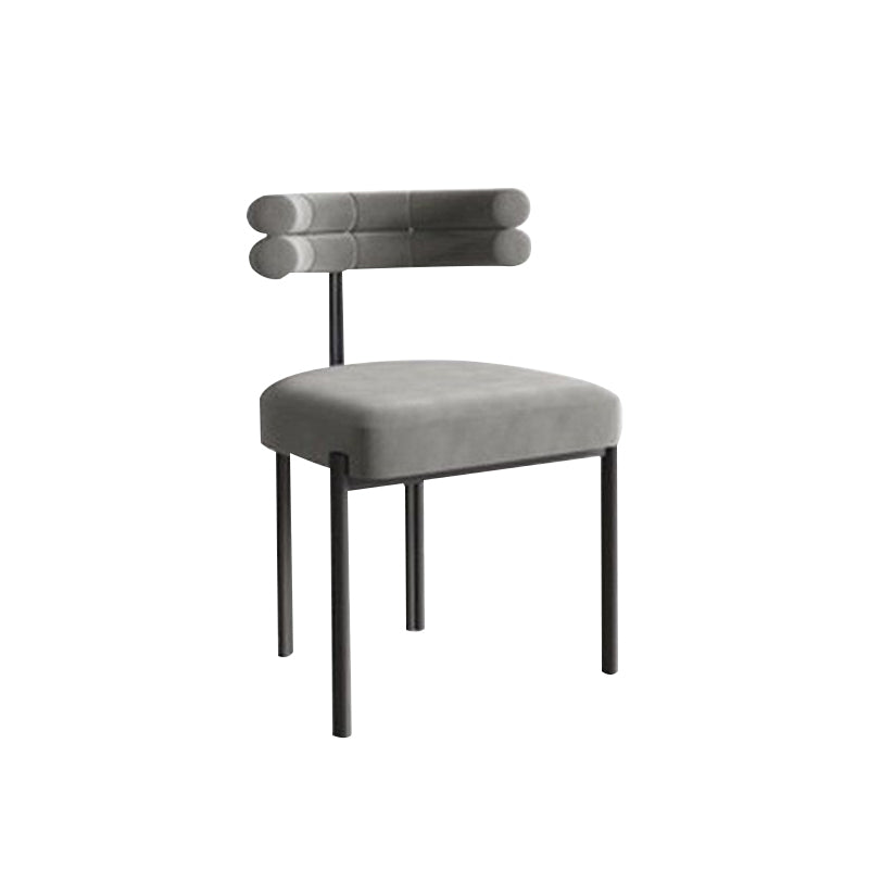 Modern Simple Metal Side Chair Upholstered Dining Chairs for Home Use