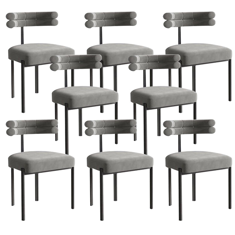 Modern Simple Metal Side Chair Upholstered Dining Chairs for Home Use