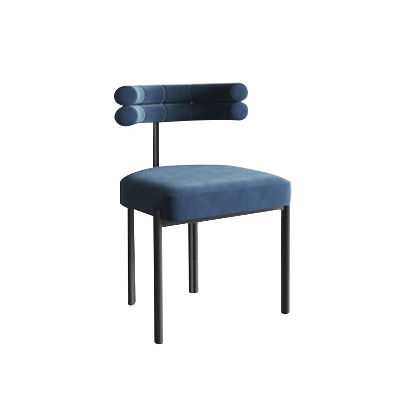 Modern Simple Metal Side Chair Upholstered Dining Chairs for Home Use