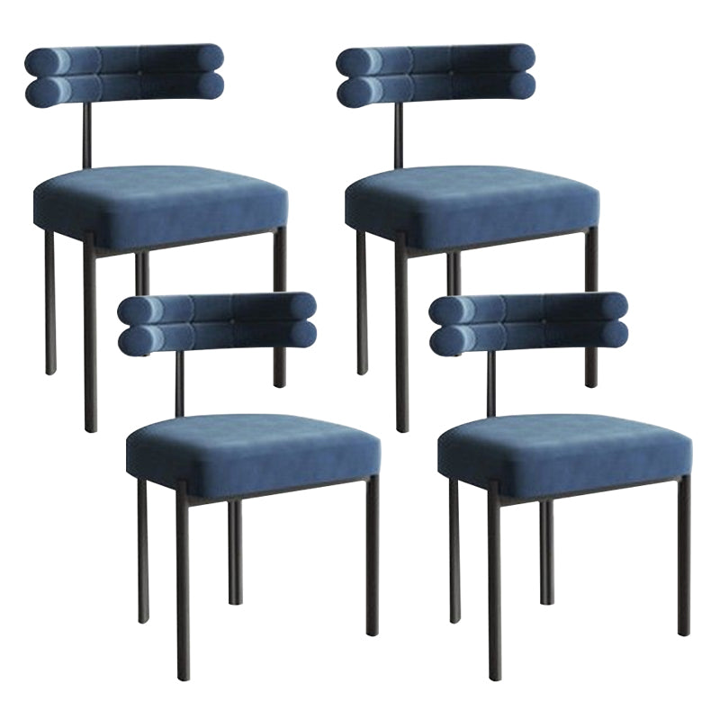 Modern Simple Metal Side Chair Upholstered Dining Chairs for Home Use