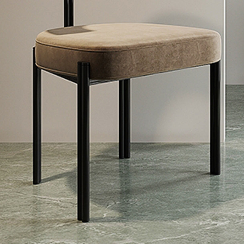Modern Simple Metal Side Chair Upholstered Dining Chairs for Home Use
