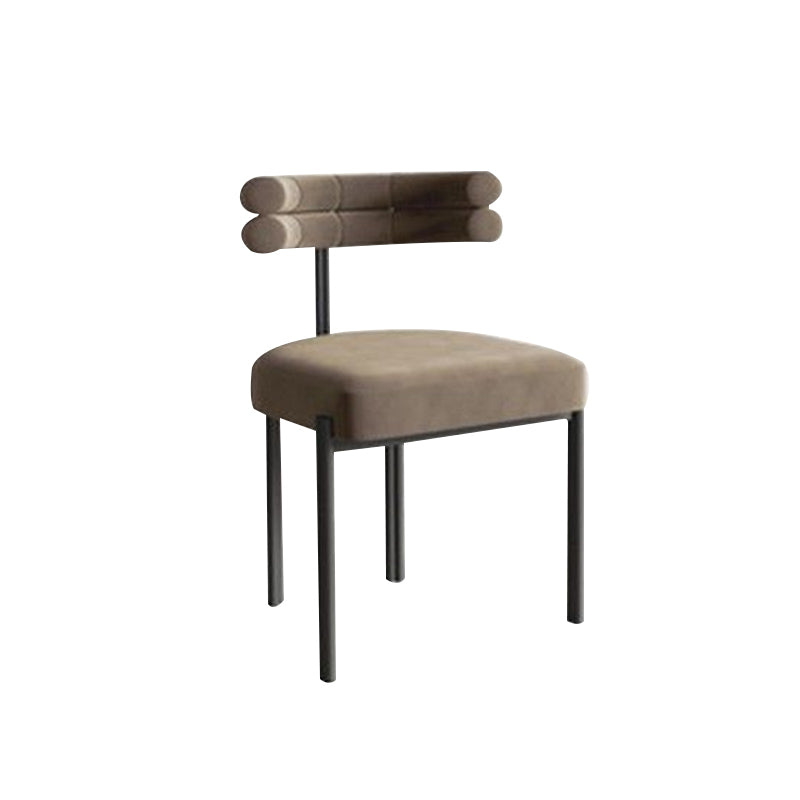 Modern Simple Metal Side Chair Upholstered Dining Chairs for Home Use