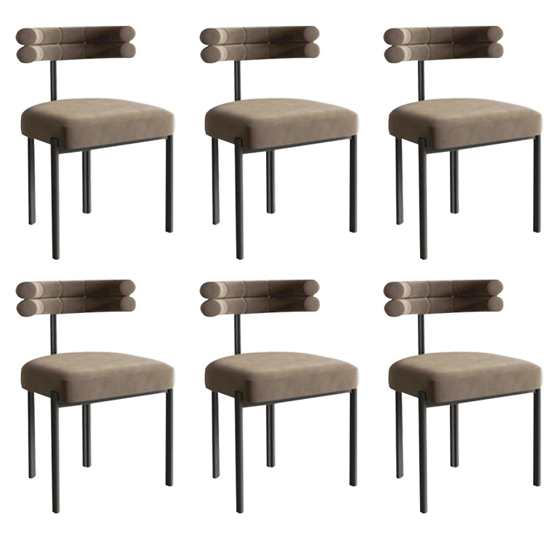 Modern Simple Metal Side Chair Upholstered Dining Chairs for Home Use