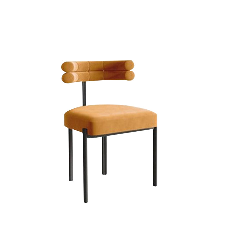Modern Simple Metal Side Chair Upholstered Dining Chairs for Home Use