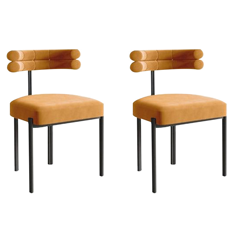 Modern Simple Metal Side Chair Upholstered Dining Chairs for Home Use