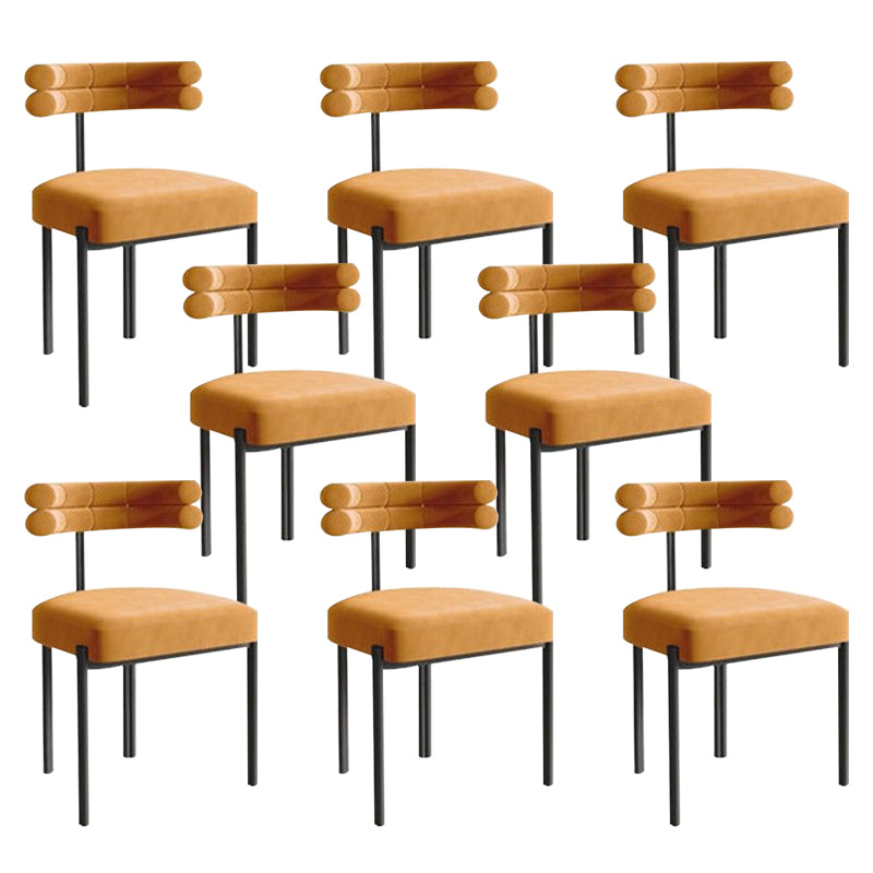 Modern Simple Metal Side Chair Upholstered Dining Chairs for Home Use