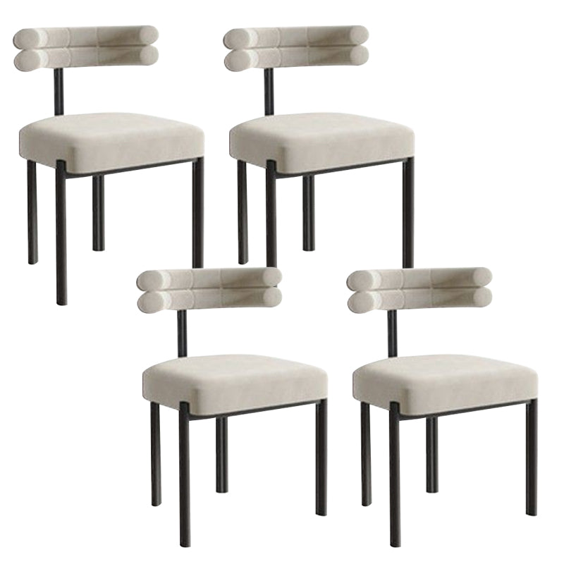 Modern Simple Metal Side Chair Upholstered Dining Chairs for Home Use