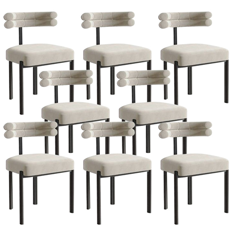 Modern Simple Metal Side Chair Upholstered Dining Chairs for Home Use