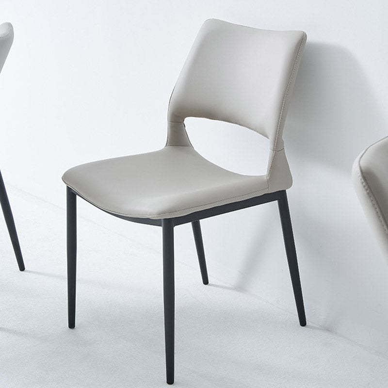 Kitchen Open Back Dining Chair Industrial Upholstered Armless Chair