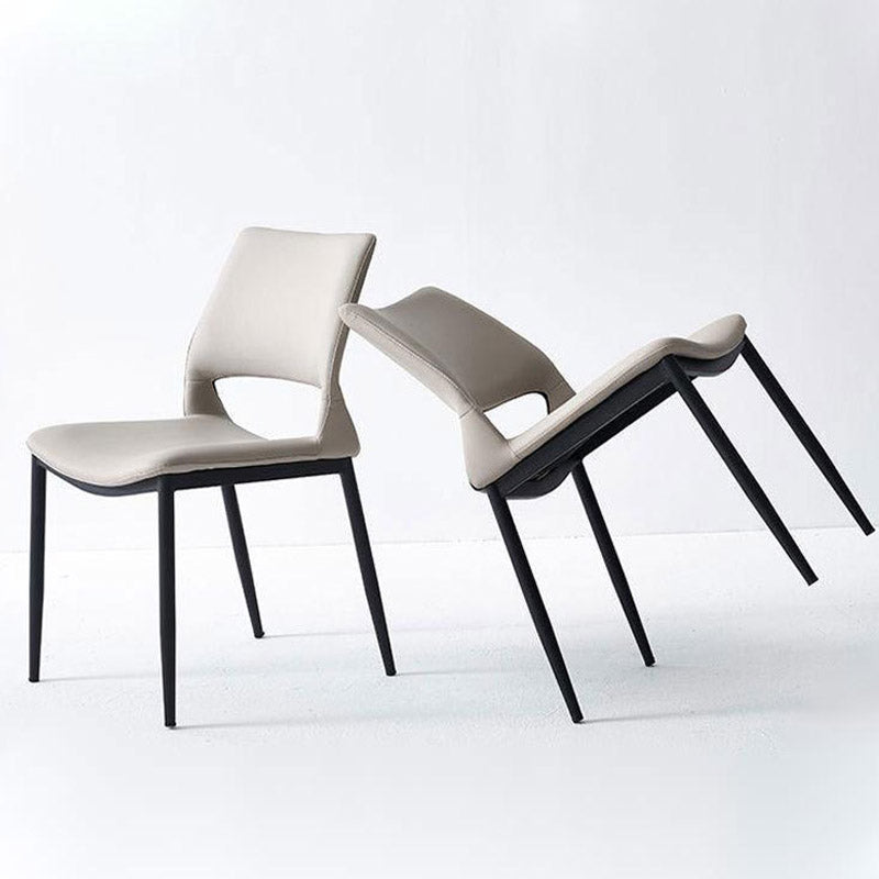 Kitchen Open Back Dining Chair Industrial Upholstered Armless Chair