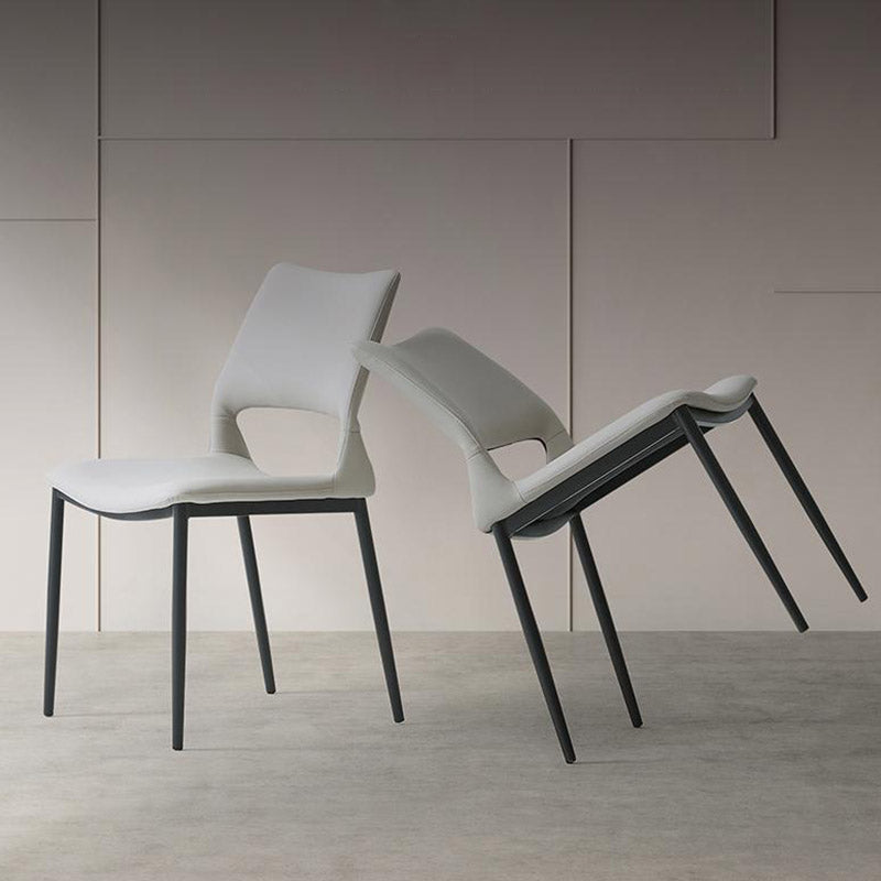 Kitchen Open Back Dining Chair Industrial Upholstered Armless Chair