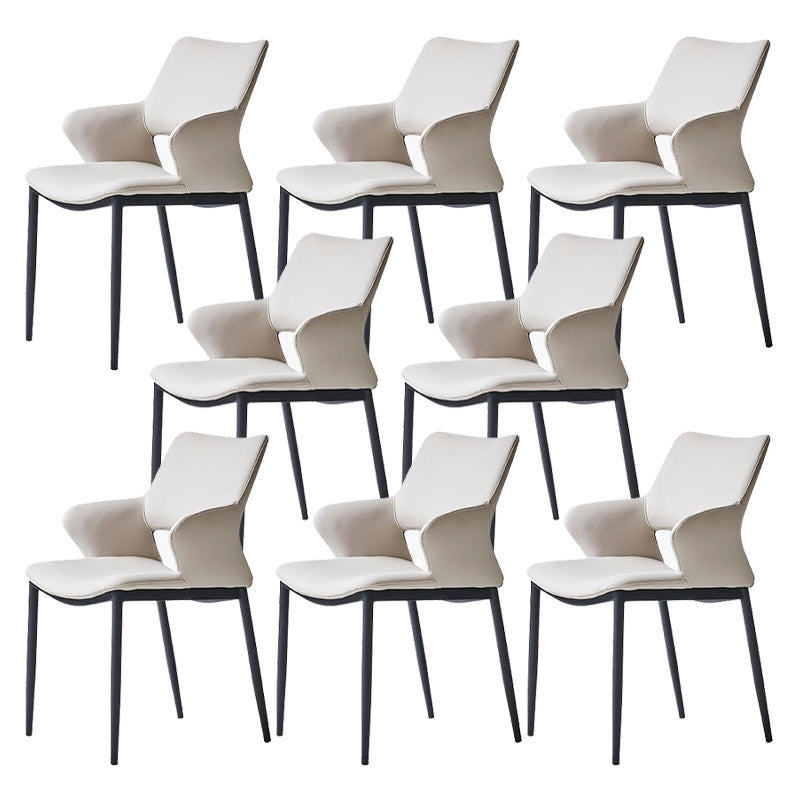 Kitchen Open Back Dining Chair Industrial Upholstered Armless Chair