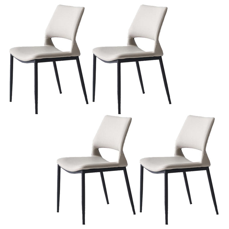 Kitchen Open Back Dining Chair Industrial Upholstered Armless Chair