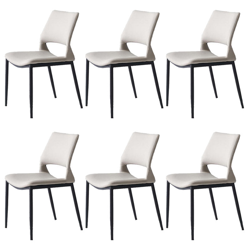 Kitchen Open Back Dining Chair Industrial Upholstered Armless Chair