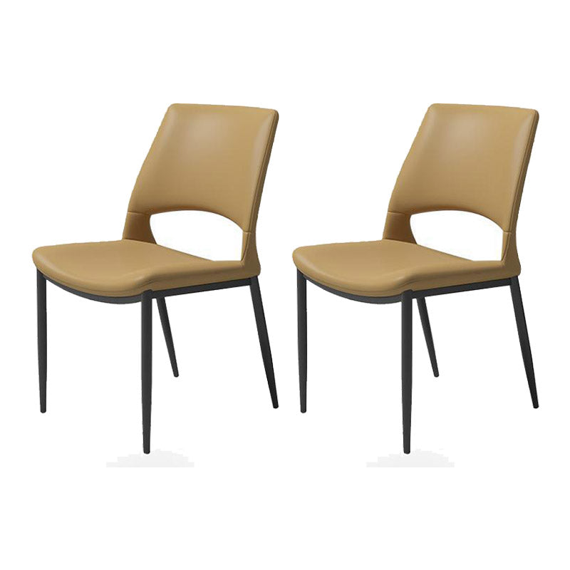 Kitchen Open Back Dining Chair Industrial Upholstered Armless Chair