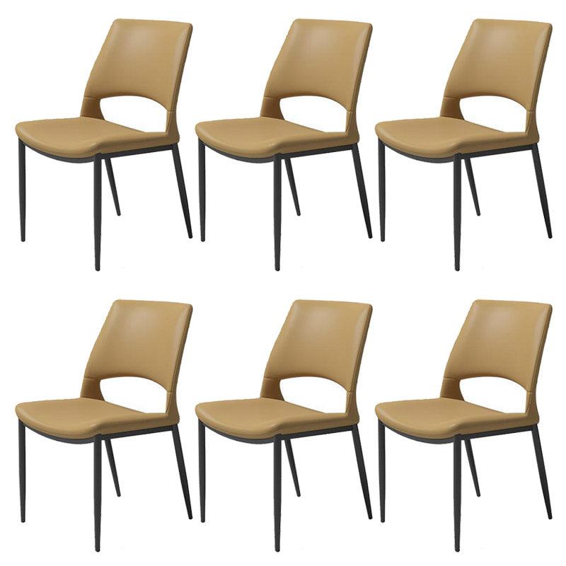Kitchen Open Back Dining Chair Industrial Upholstered Armless Chair